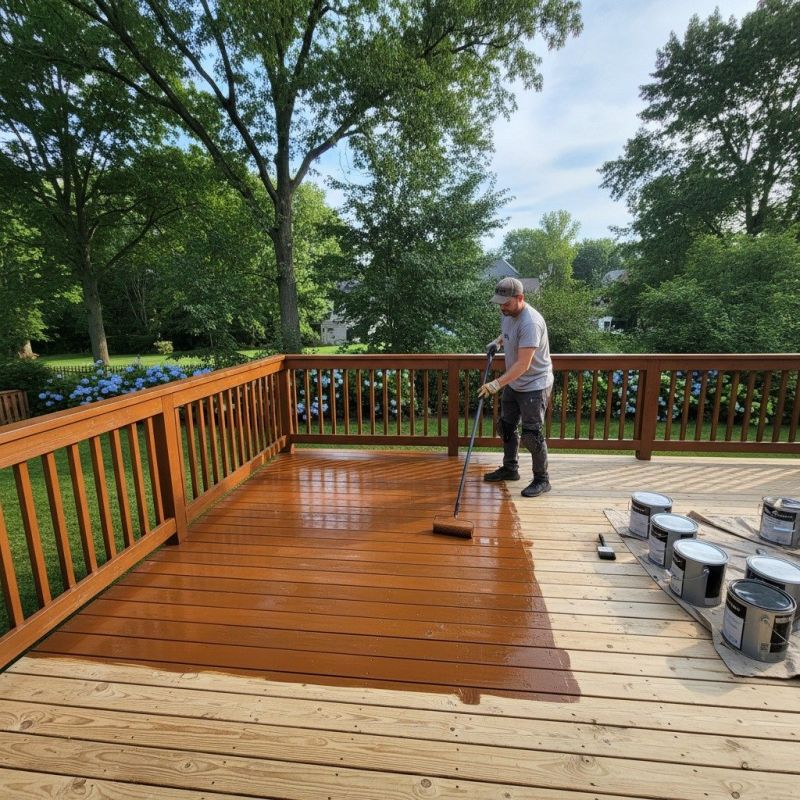 Deck Rail Staining
