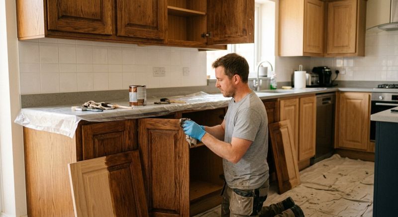 Wood Cabinet Staining in Lafayette, IN